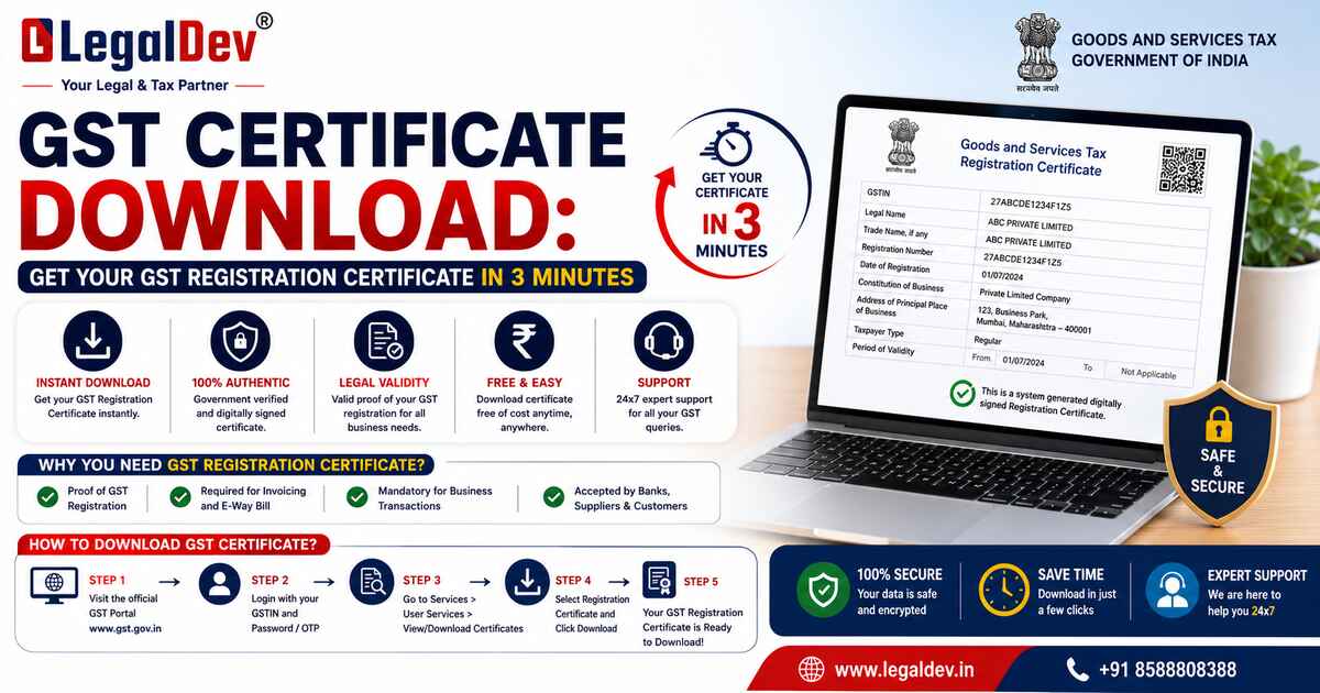 how to download gst certificate online